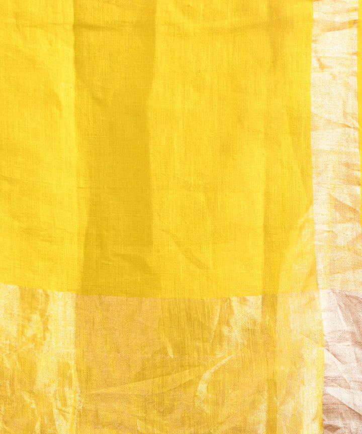 Lime green handloom bengal linen saree