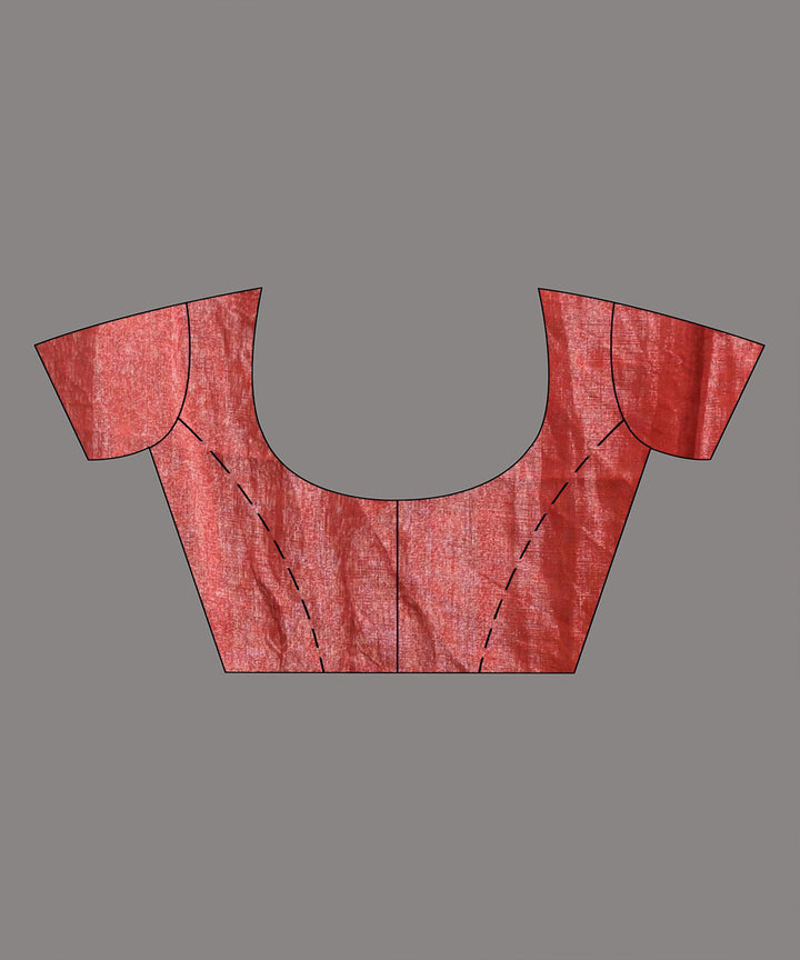 Maroon bengal handloom linen saree