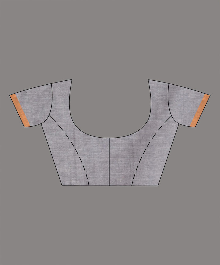 Silver grey bengal handloom cotton saree