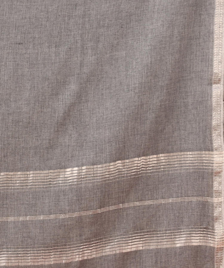 Grey handwovan bengal cotton saree