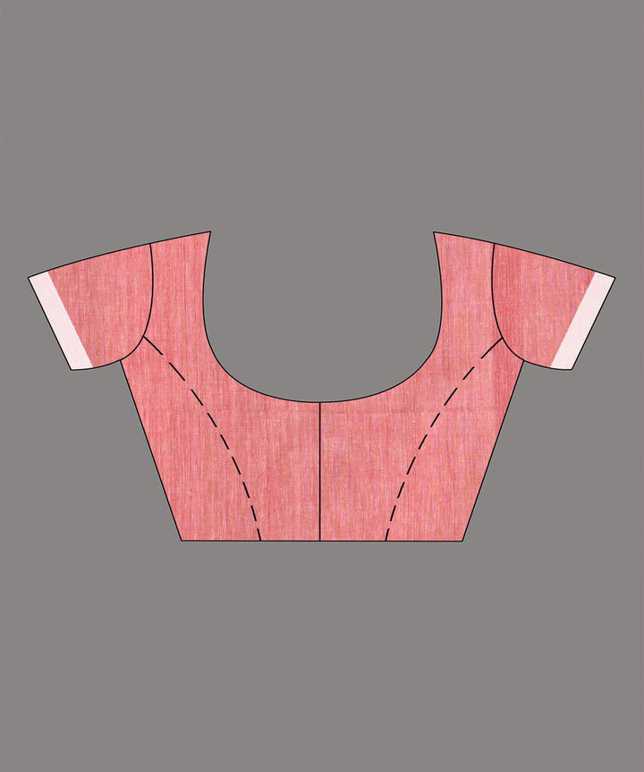 Rose pink handloom bengal cotton saree