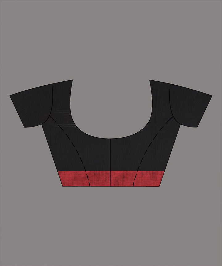 Black red handloom bengal cotton saree
