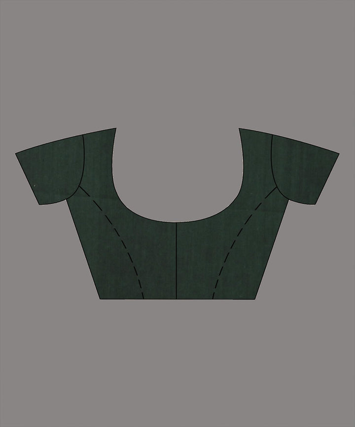 Bottle green handloom bengal cotton saree