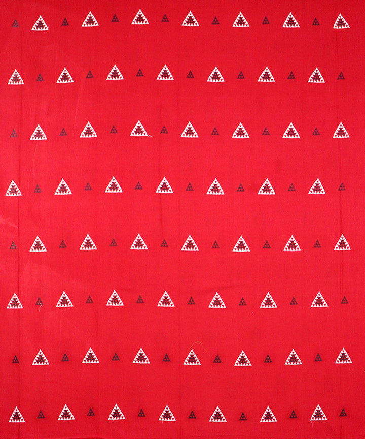 Red black handloom cotton nuapatna dress material