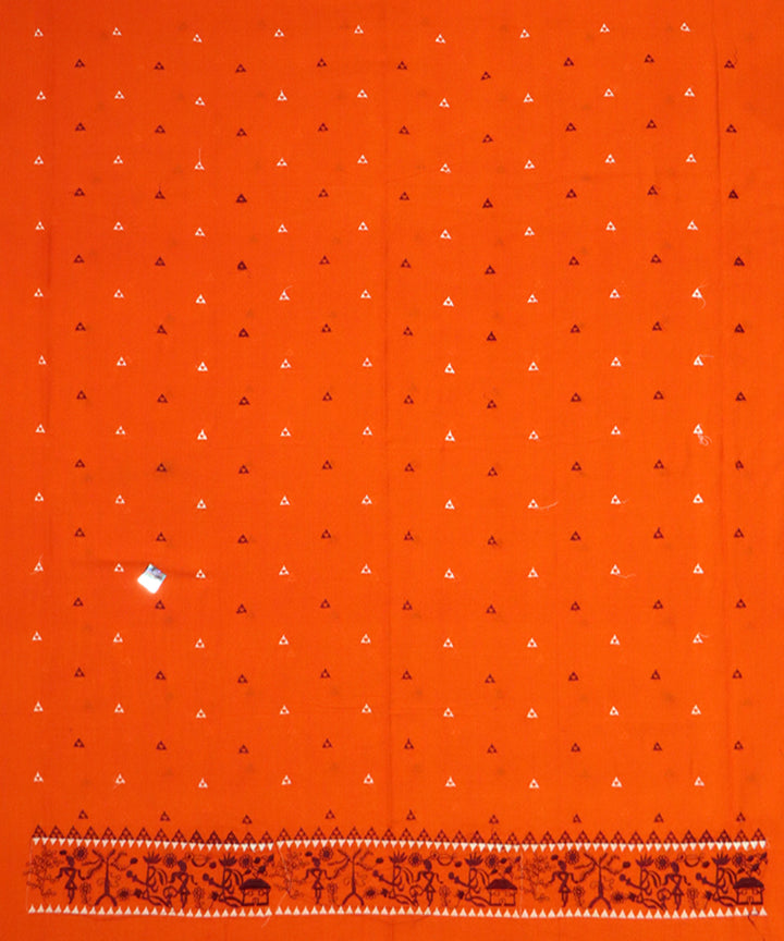 Orange maroon handloom cotton nuapatna dress material