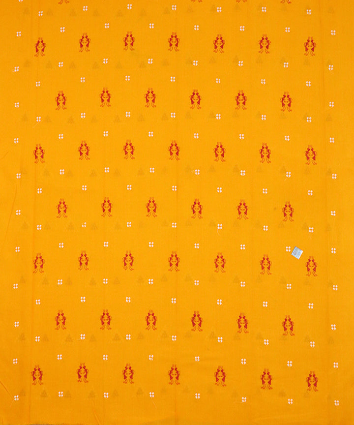 Yellow red handloom cotton nuapatna dress material