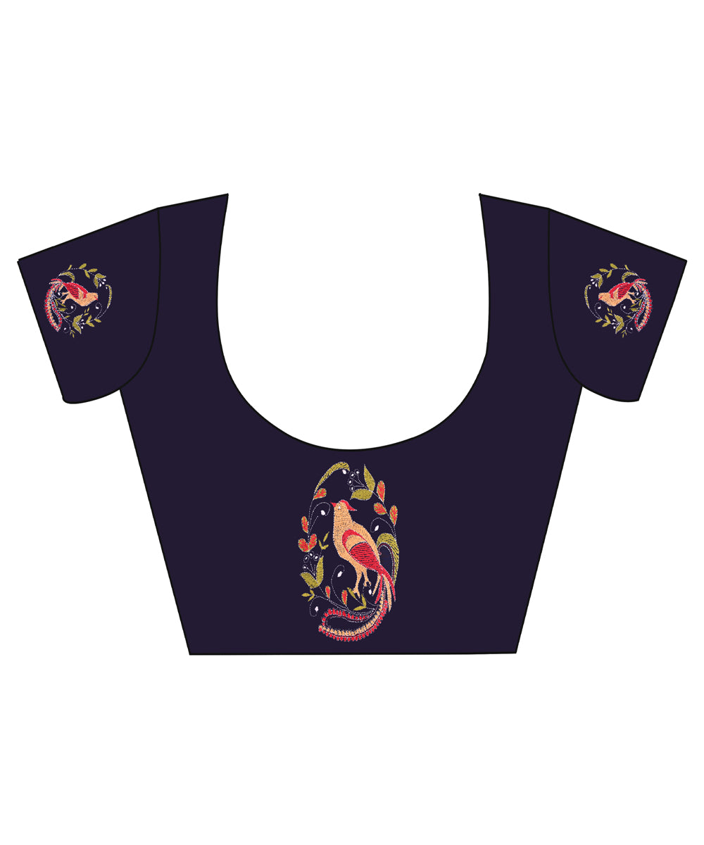 Red - Cotton Bengal Kantha Stitch Blouse Piece 24
