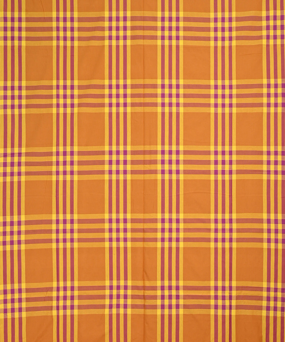 Orange yellow handloom cotton double bed bedsheet