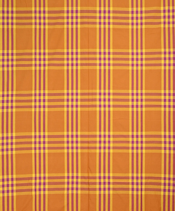 Orange yellow handloom cotton double bed bedsheet