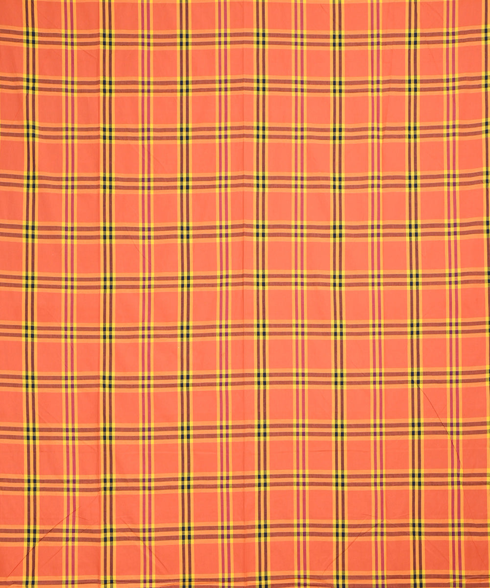 Orange yellow handloom double bed cotton bedsheet