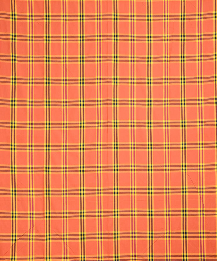 Orange yellow handloom double bed cotton bedsheet