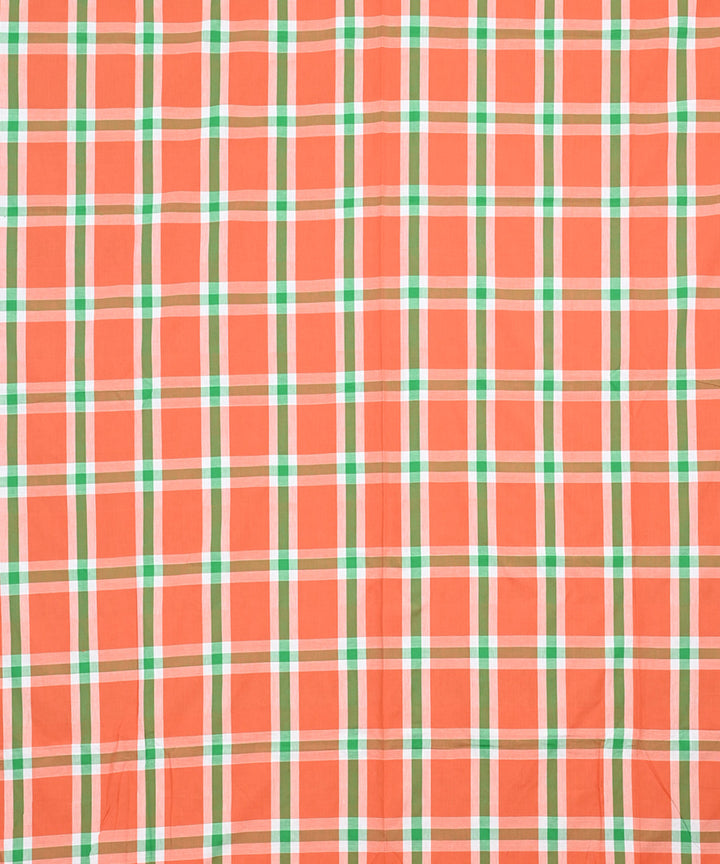 Orange multicolor handloom cotton double bed bedsheet