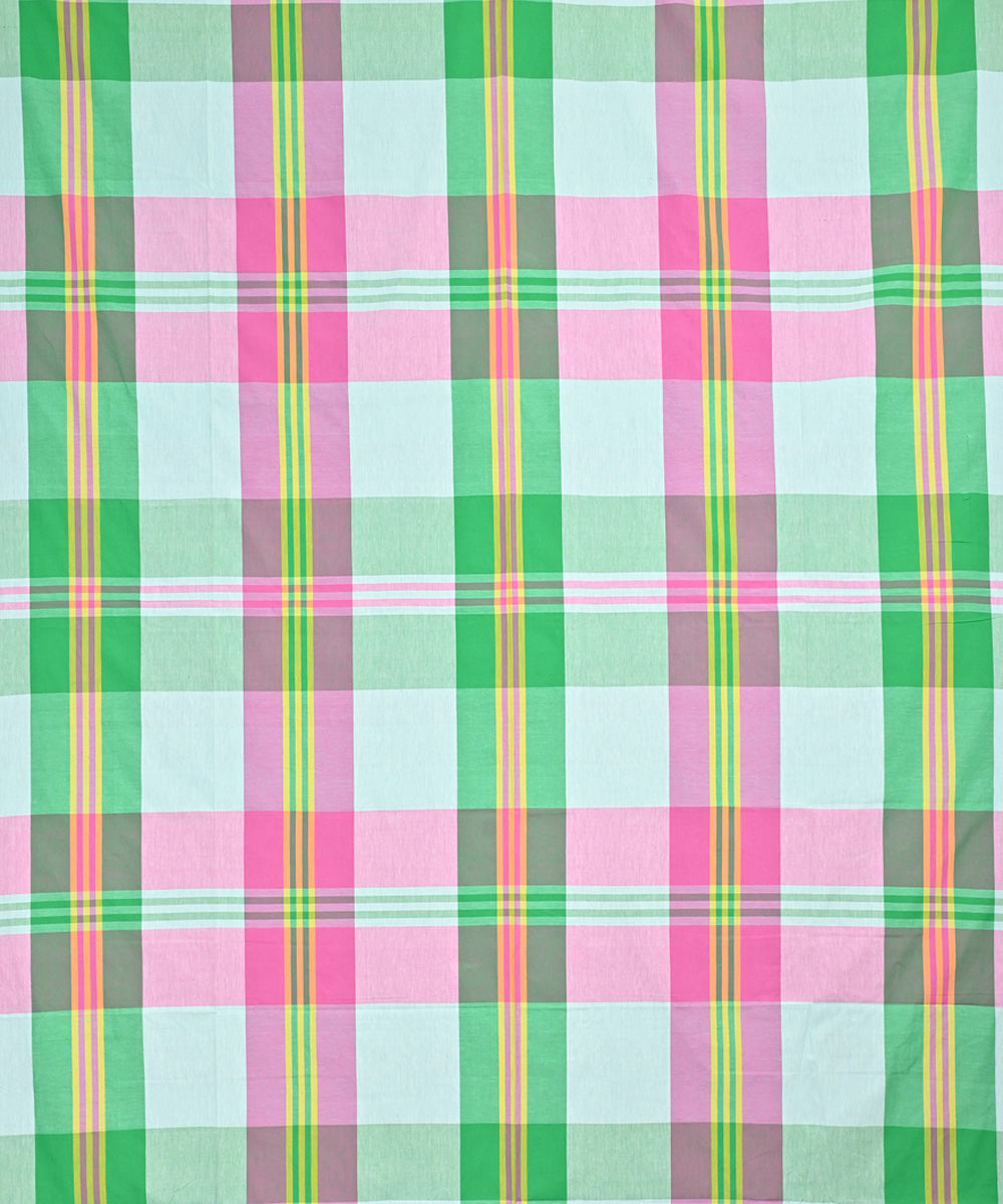 Pink green handloom double bed cotton bedsheet