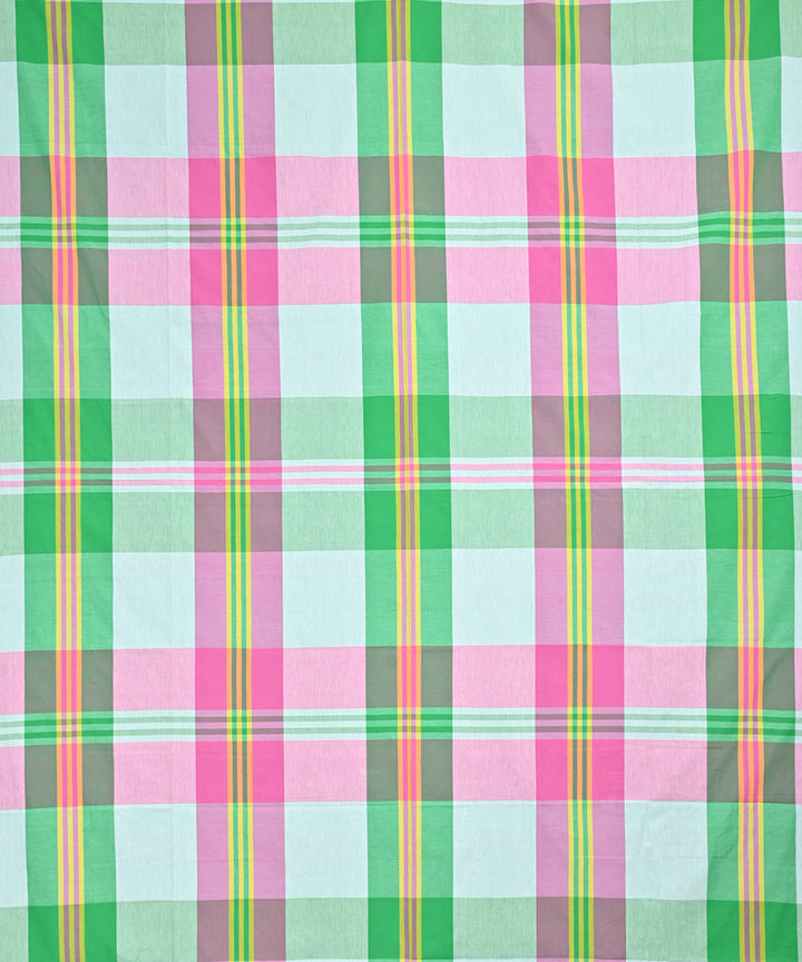 Pink green handloom double bed cotton bedsheet
