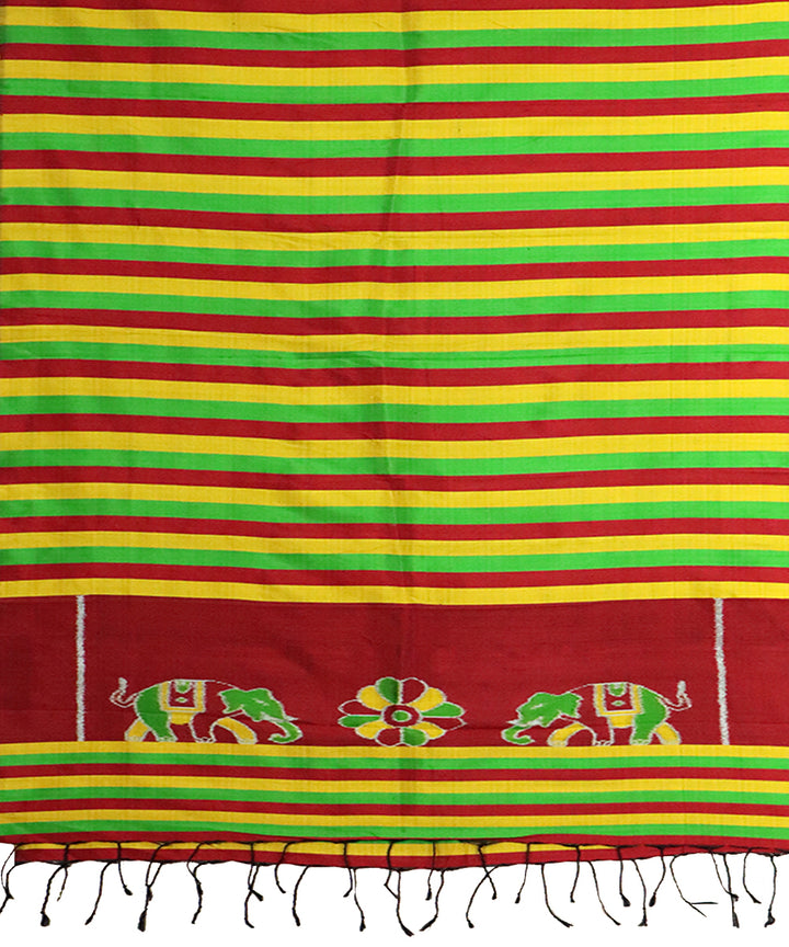 Maroon amber handloom silk nuapatna stole