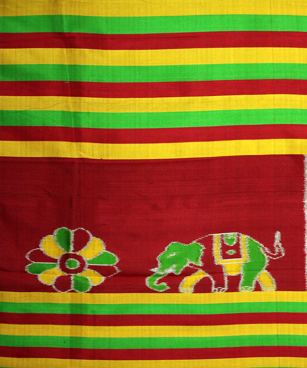 Maroon amber handloom silk nuapatna stole