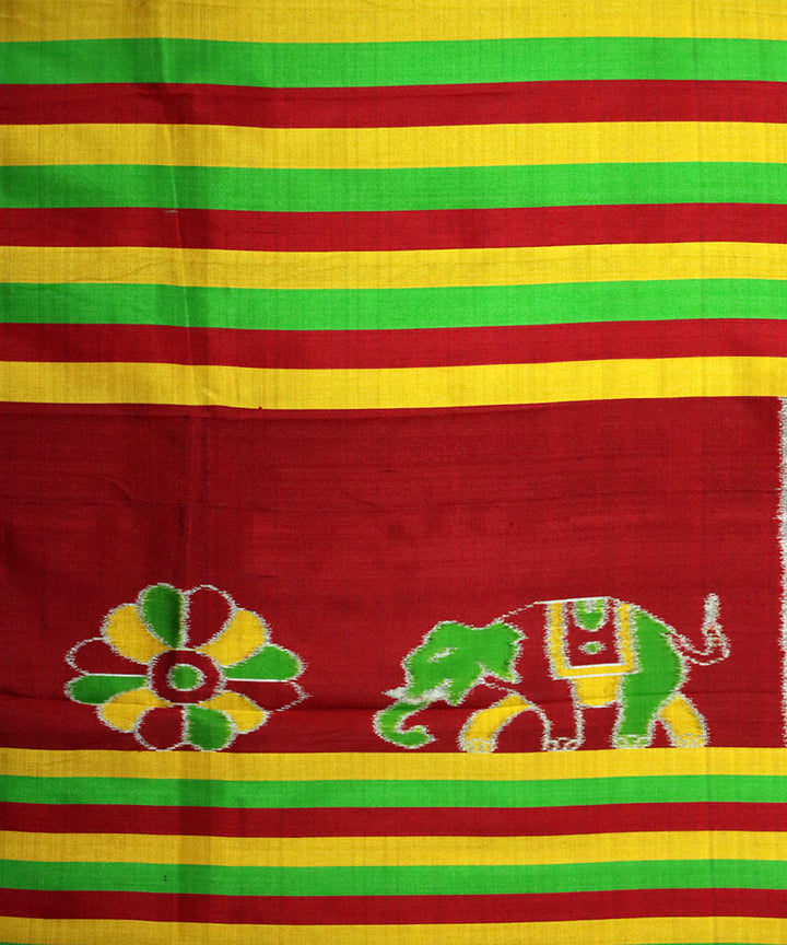 Maroon amber handloom silk nuapatna stole