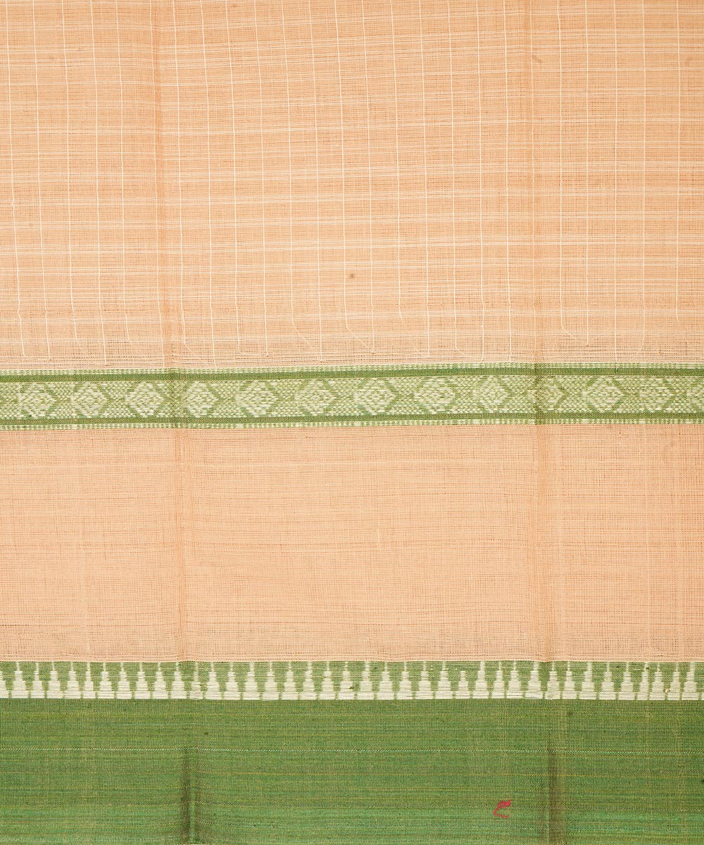Cream narayanapet handwoven cotton saree