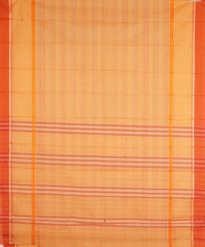 Orange narayanapet handwoven cotton saree