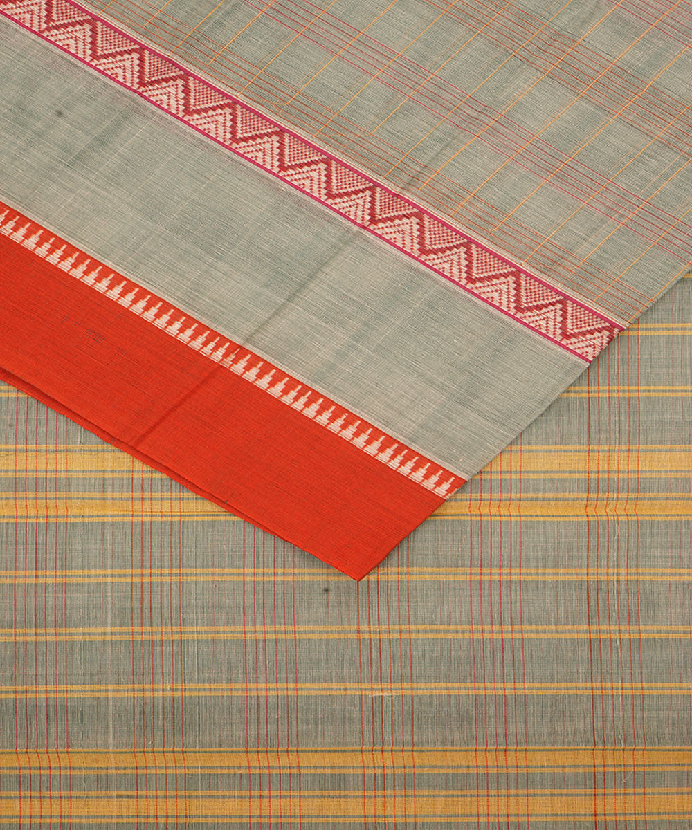 Light green narayanapet handwoven cotton saree