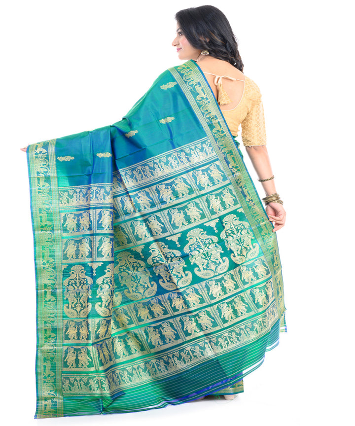 Sky blue handwoven silk baluchari saree