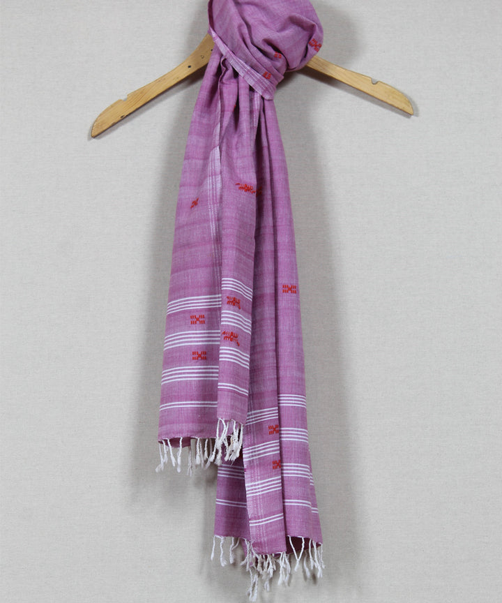 Magenta red buti cotton handloom assam stole