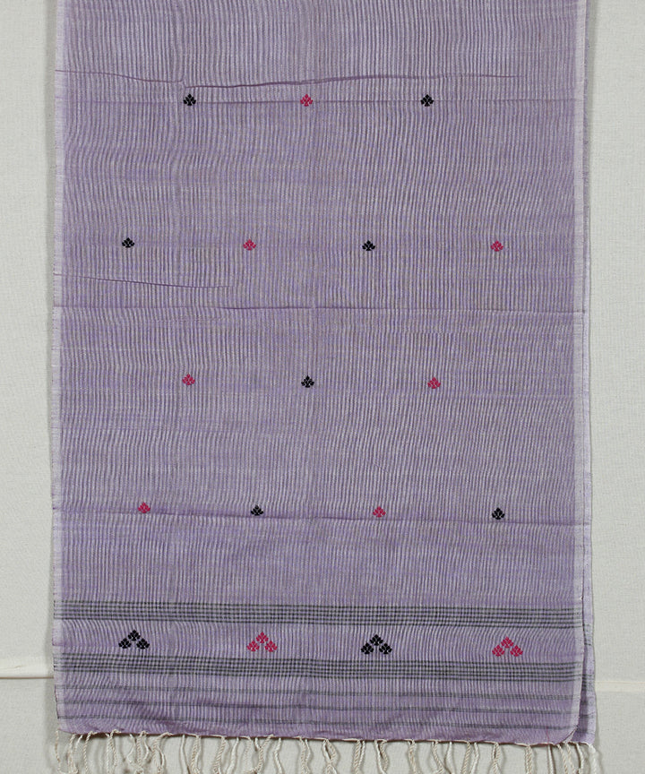Purple multicolour buti handloom cotton assam stole