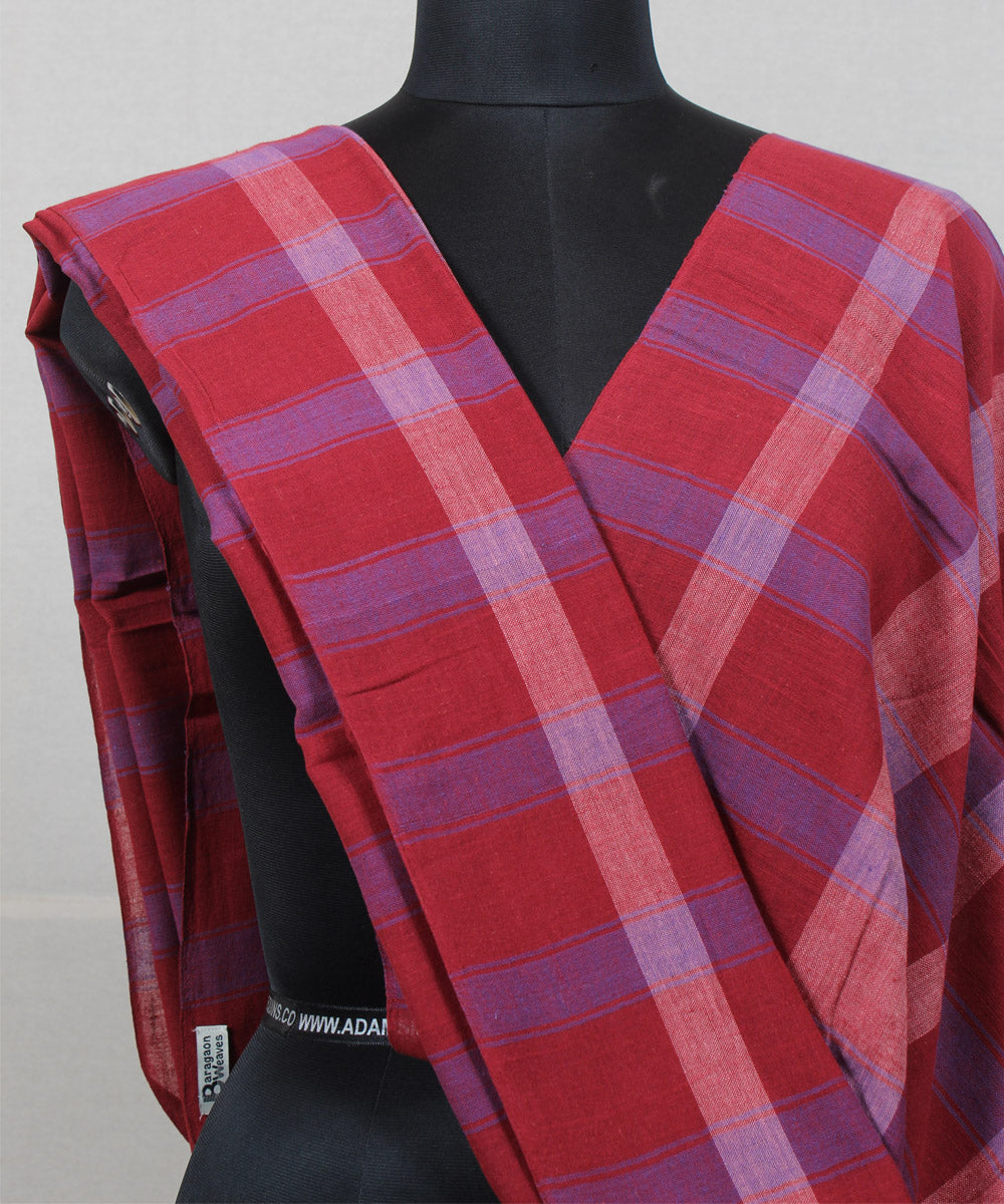 Multicolor cotton handwoven baragaon striped dupatta