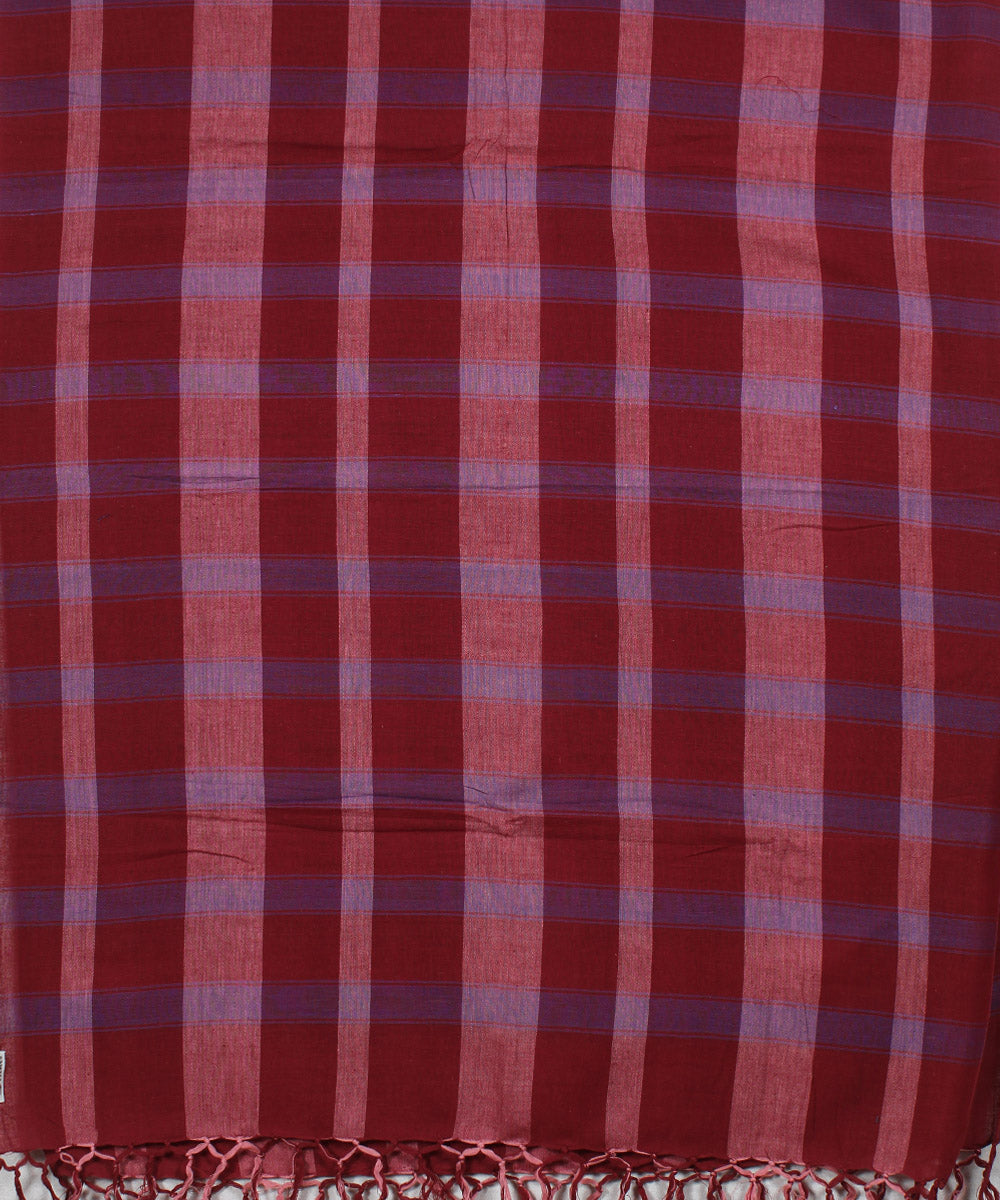 Multicolor cotton handwoven baragaon striped dupatta
