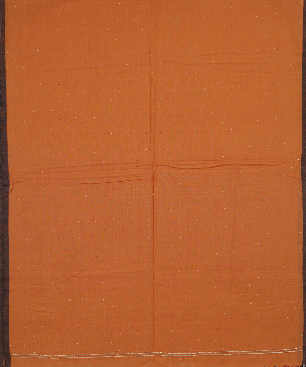 Orange handloom cotton baragaon dupatta