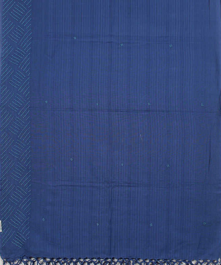 Navy blue baragaon cotton handwoven dupatta