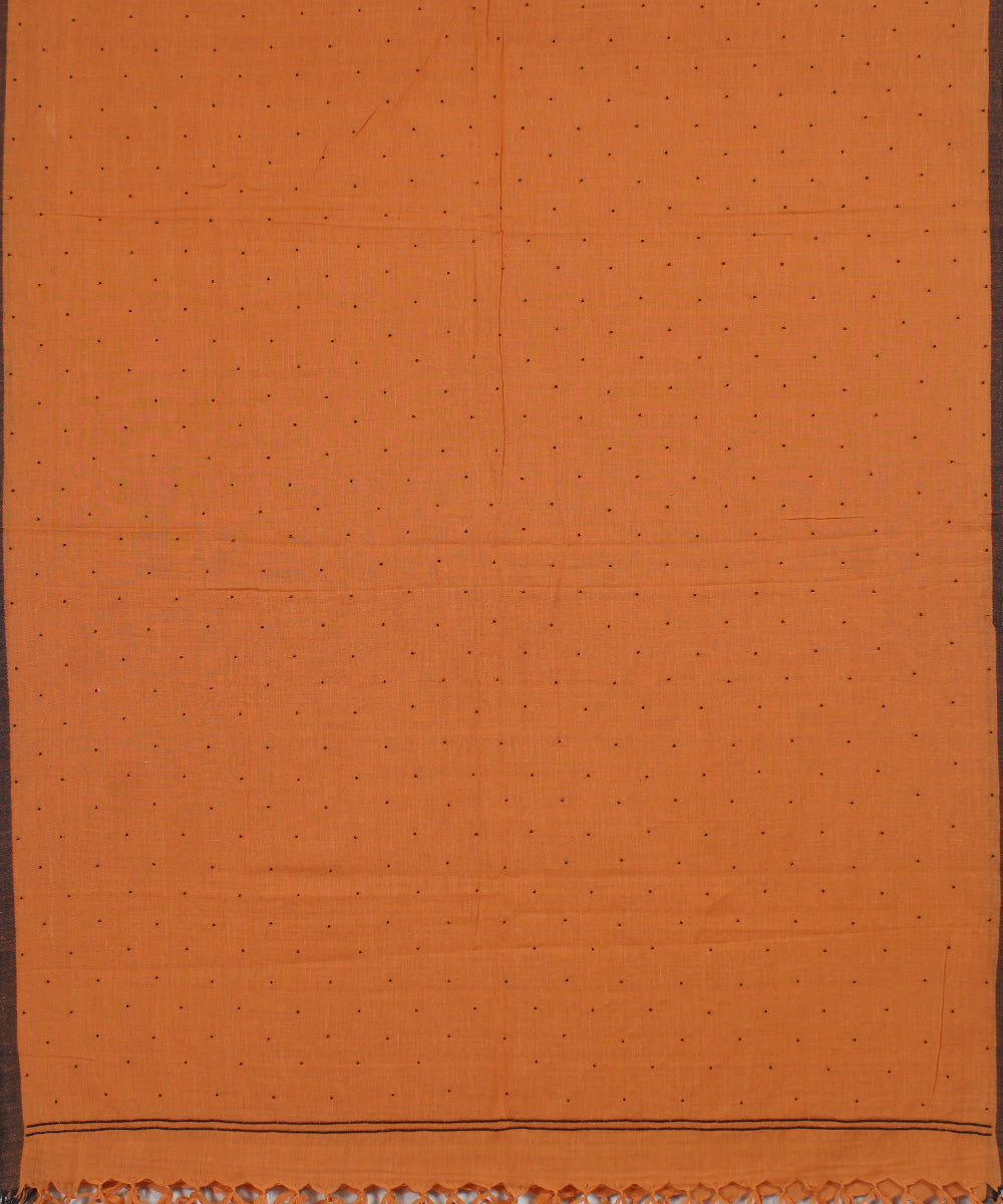 Orange handwoven baragaon cotton dupatta