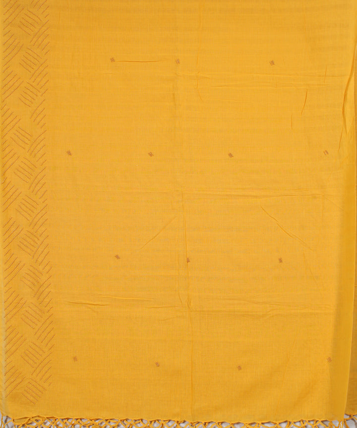 Yellow handloom cotton baragaon dupatta