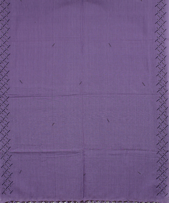Lavender handloom cotton baragaon dupatta