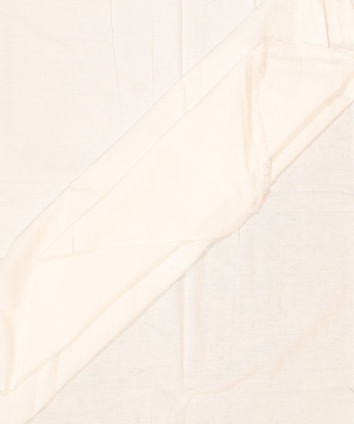 Offwhite plain cotton handwoven fabric