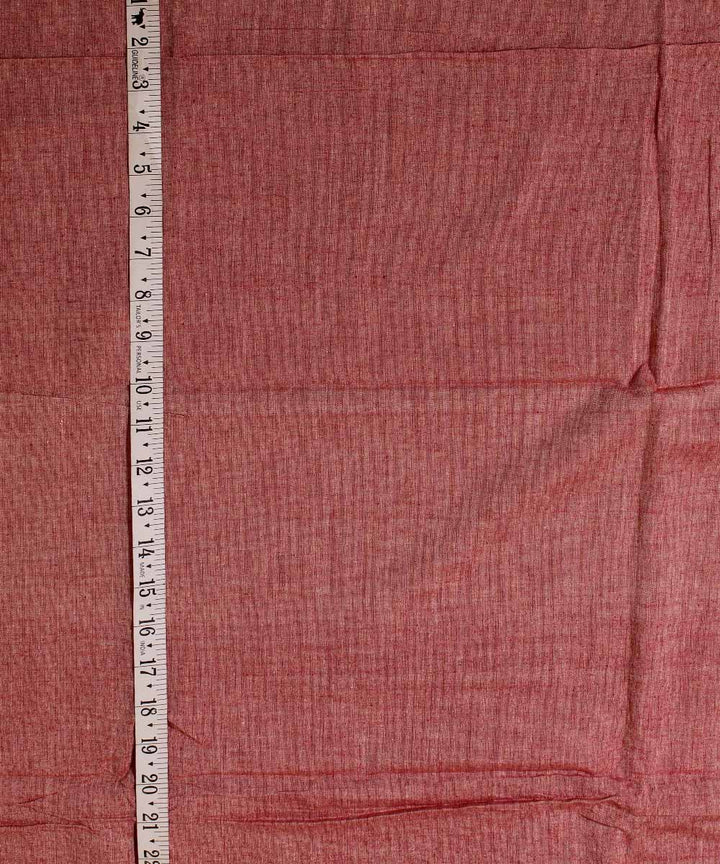 White maroon double shaded handwoven cotton fabric