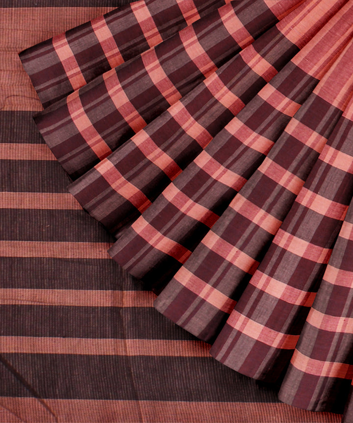 Multicolor stripe cotton handloom baragaon saree