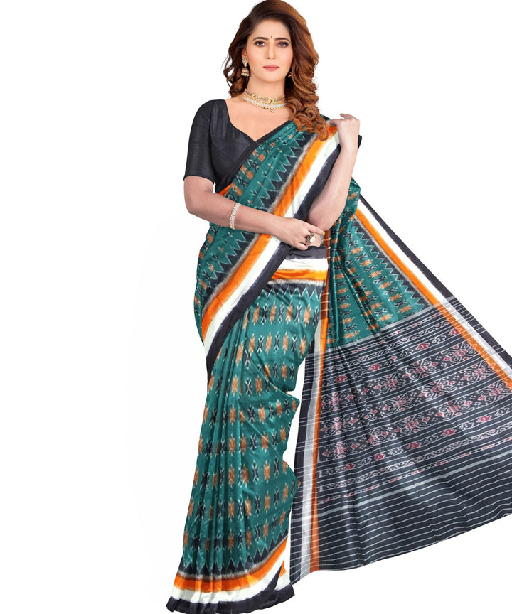 Dark green black cotton handloom nuapatna saree