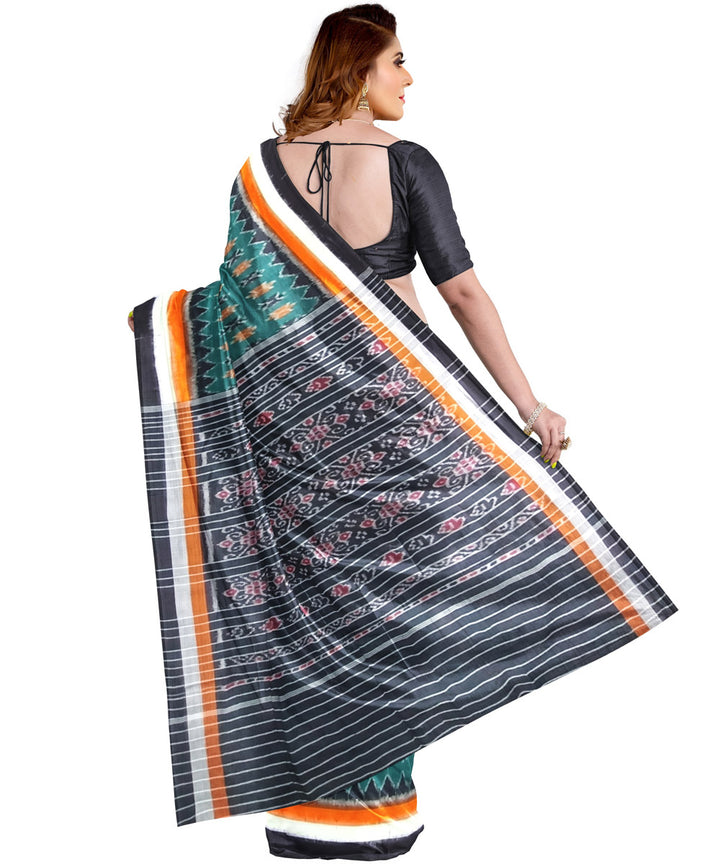 Dark green black cotton handloom nuapatna saree