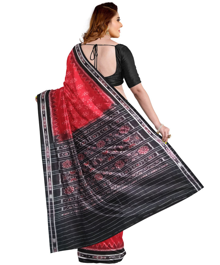Red black cotton handloom nuapatna saree