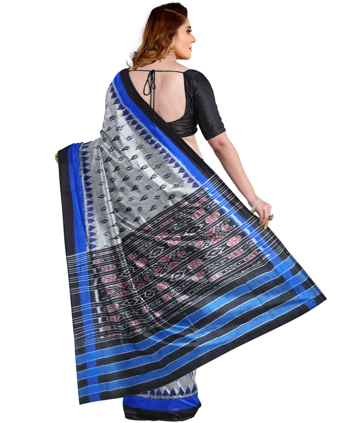 Grey black cotton handloom nuapatna saree