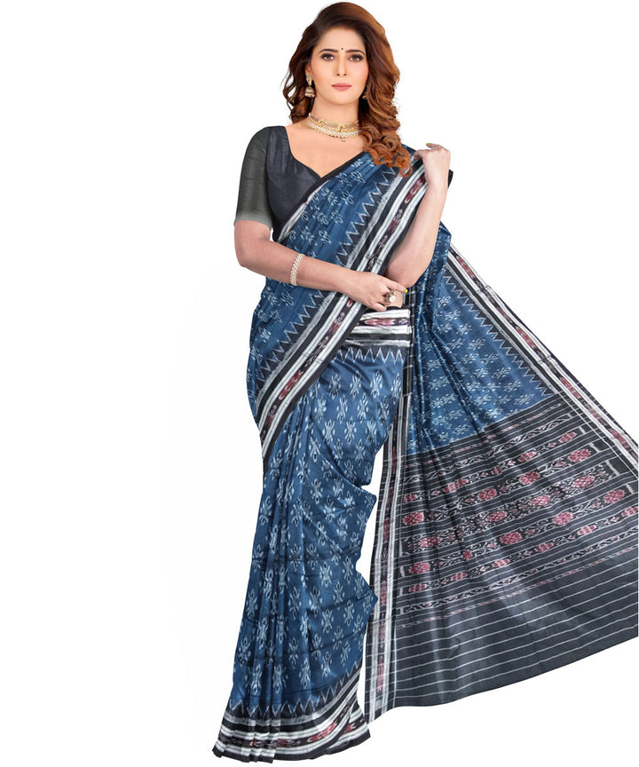 Indigo black cotton handloom nuapatna saree