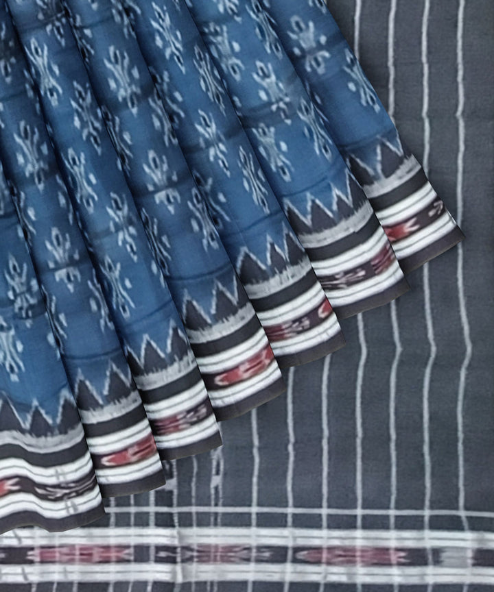Indigo black cotton handloom nuapatna saree