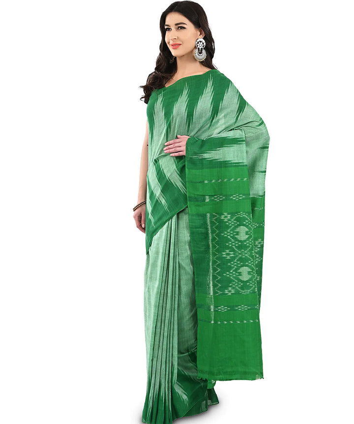 Light green dark green kargil cotton handloom nuapatna saree