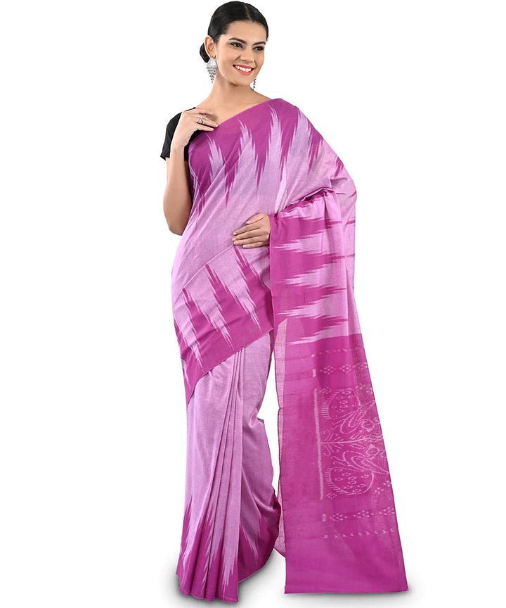Light purple kargil cotton handloom nuapatna saree
