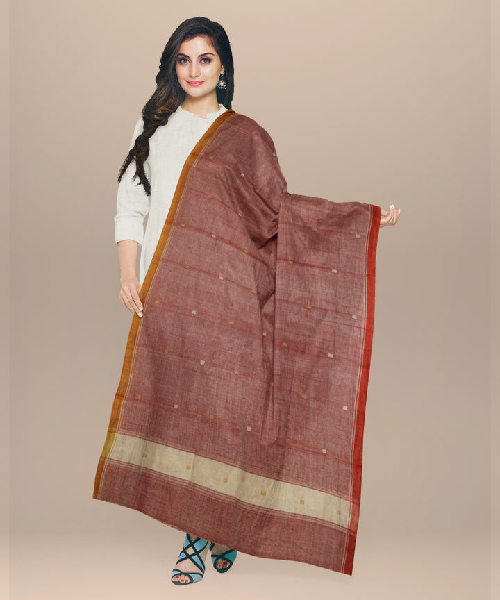 Peach orange yellow handloom cotton natural dyed dupatta