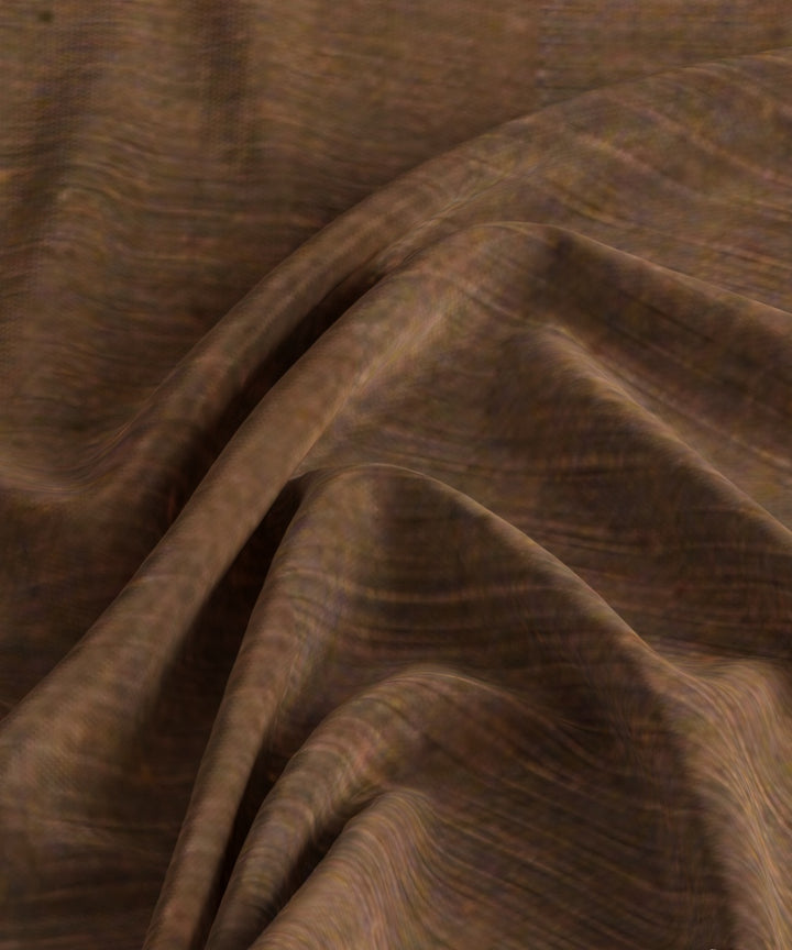 Brown pink handloom cotton natural dyed fabric