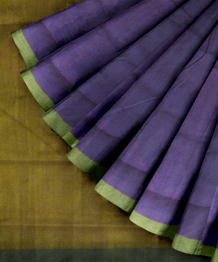Purple yellow cotton handloom mangalagiri saree