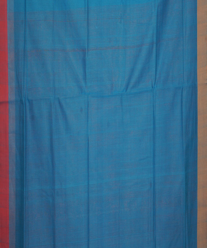 Purple blue cotton handloom mangalagiri saree