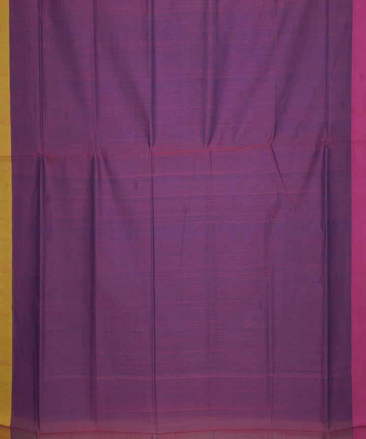 Navy blue purple cotton handloom mangalagiri saree